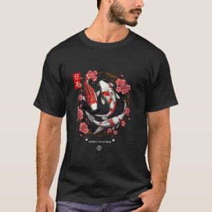 Koi Fish Japanese Cherry Blossom Sakura Japan Toky T-Shirt