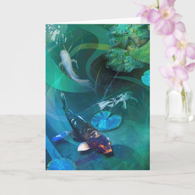 Koi Fish JOY OF KOI Card (Orchid)