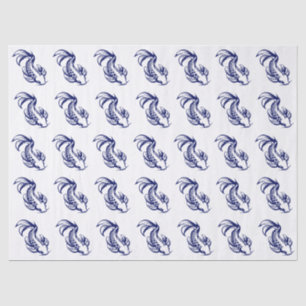 Koi Fish Karp #2 DIY Colours Blue Tissue Paper