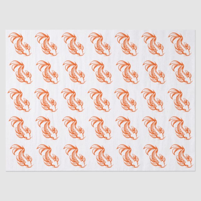 Koi Fish Karp #2 DIY Colours Orange Tissue Paper (Front)