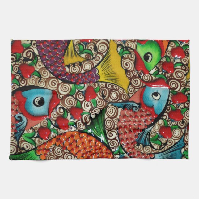 Koi Fish Kitchen Towel (Horizontal)