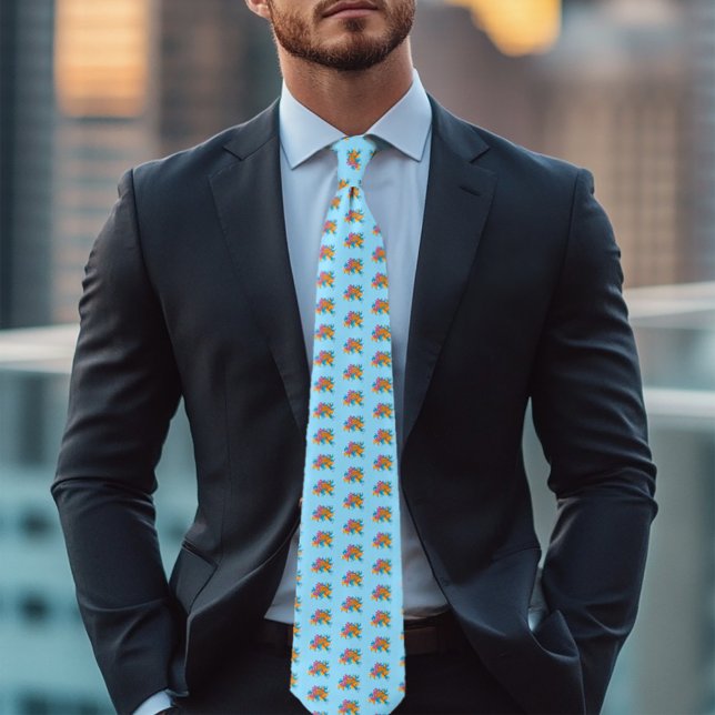 Koi Fish Lotus Cherry Blossoms Tie (Creator Uploaded)