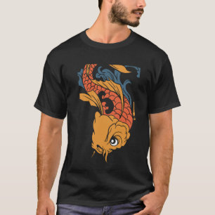 Koi Fish Modern Black Art Trendy T-Shirt