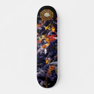 KOI FISH OVER FLOWING SKATEBOARD