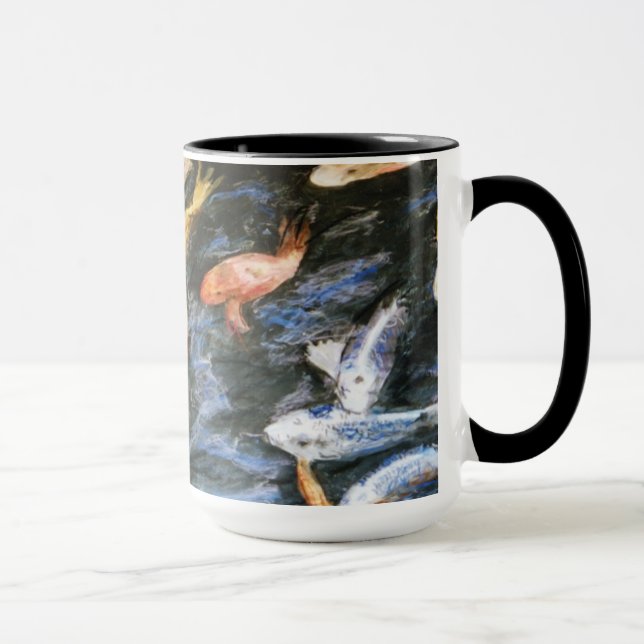 Koi Fish Pond Art Painting Mug (Right)