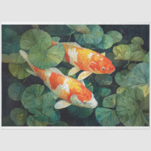 Koi Fish Pond Lily Pads Tissue Paper