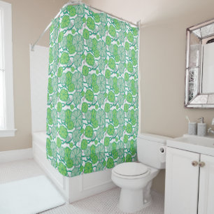 Koi Fish Pond Painting Pattern Shower Curtain