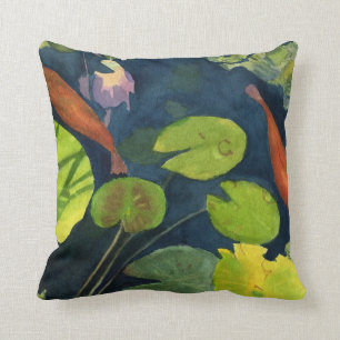 Koi FIsh Pond Throw Pillow