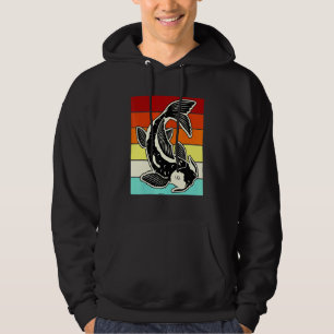 Koi Fish Retro Vintage Japanese Fish Carp Pond Gra Hoodie