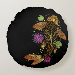 Koi Fish Round Pillow