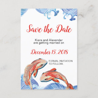 Koi Fish Save the Date Card