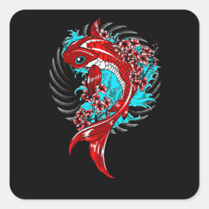 Koi Fish Square Sticker