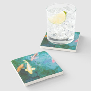 Koi Fish Stone Coaster