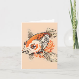 Koi Fish Study C Folded Greeting Card