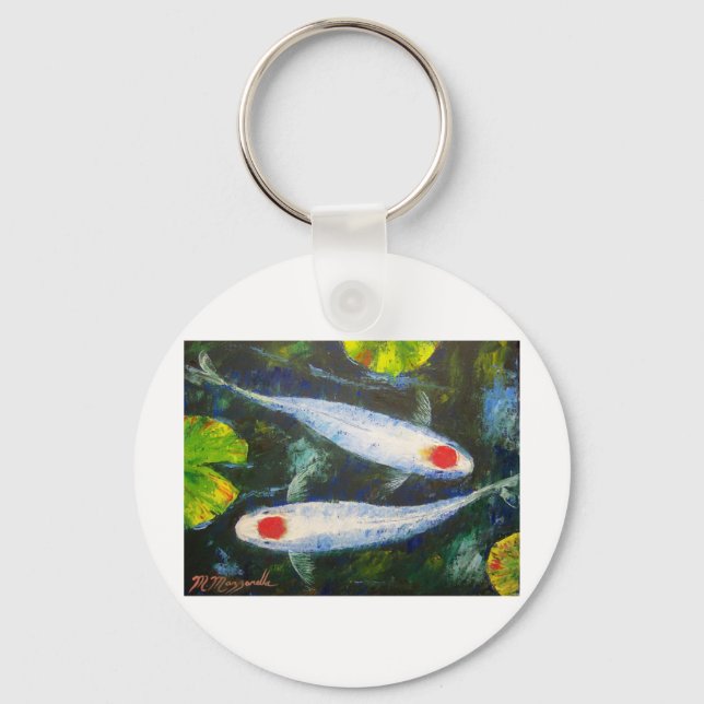 Koi Fish Tancho Kohaku Keychain (Front)