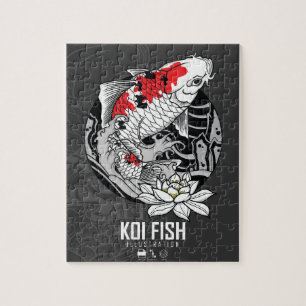 KOI FISH TATTOO JIGSAW PUZZLE