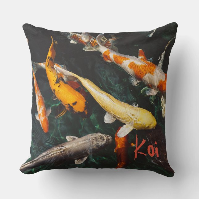 Koi Fish Throw Pillow (Front)