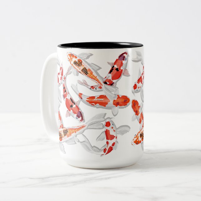 Koi fish Two-Tone coffee mug (Front Left)