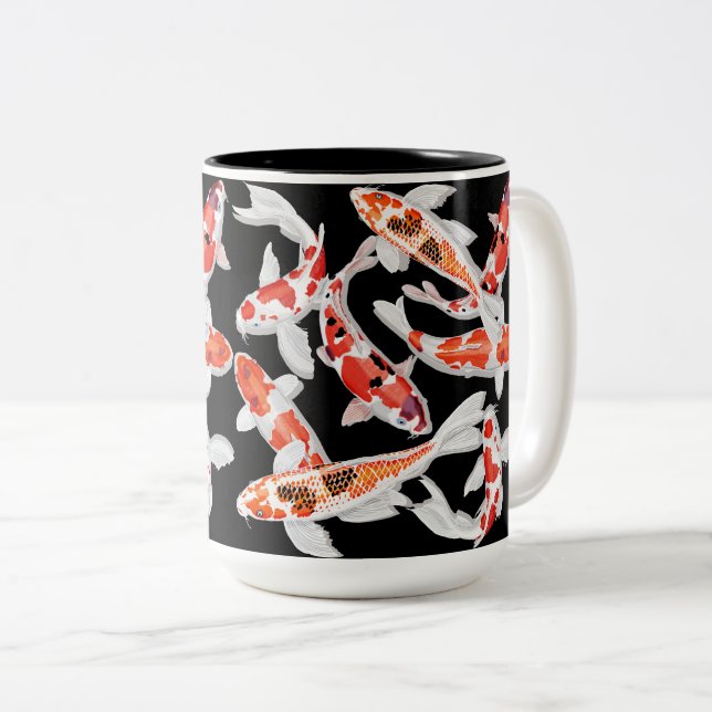Koi fish Two-Tone coffee mug (Front Right)