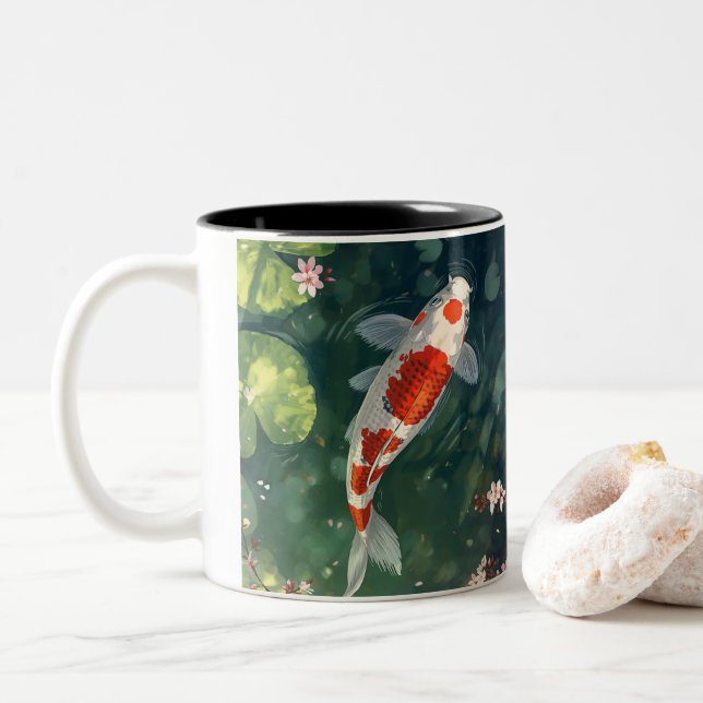 KOI FISH Two-Tone COFFEE MUG (With Donut)