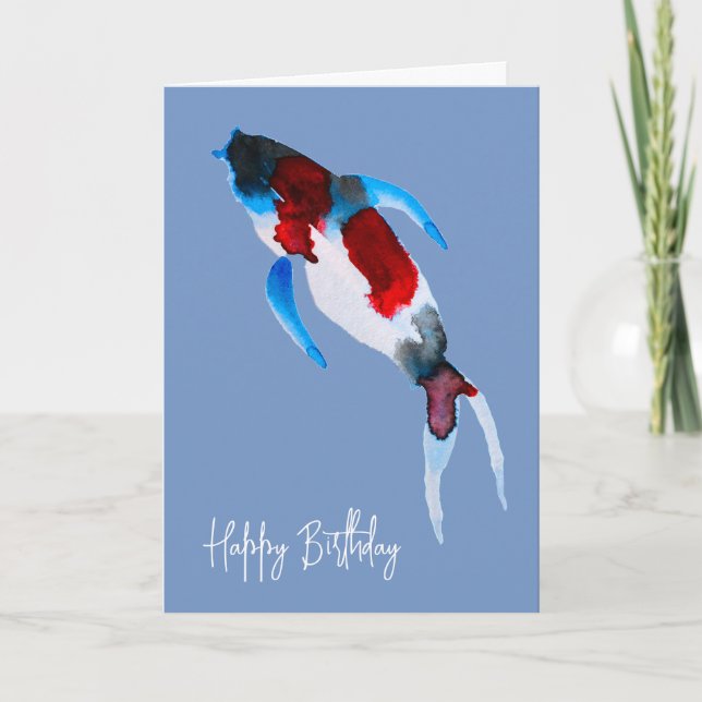 Koi fish watercolor fine art card (Front)