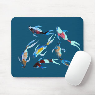 koi Fish watercolor Japanese art Mouse Pad