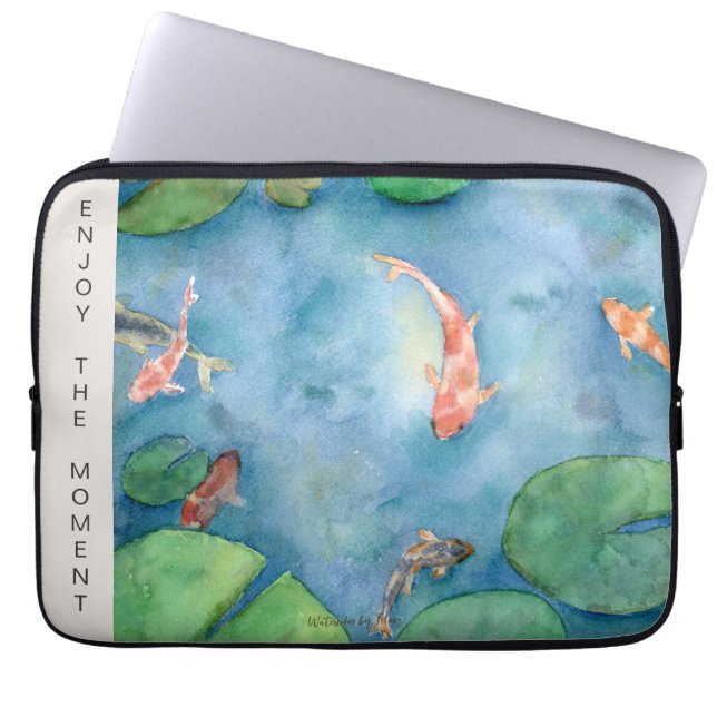 Koi Fish Watercolor  Laptop Sleeve (Front)