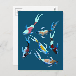 Koi Fish watercolor Postcard