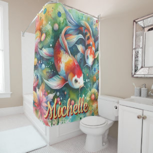 Koi Fish Whimsical Watercolor Personalized