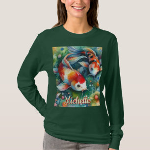 Koi Fish Whimsical Watercolor Personalized T-Shirt