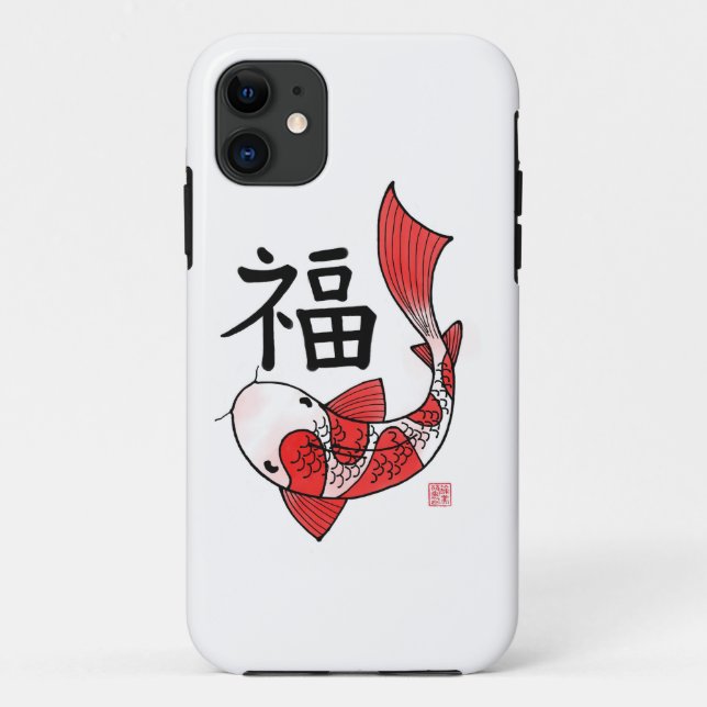 Koi Fish with Fortune Character Iphone 5/5s case (Back)