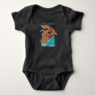 Koi Fish with Fox Japanese Style Design Baby Bodysuit