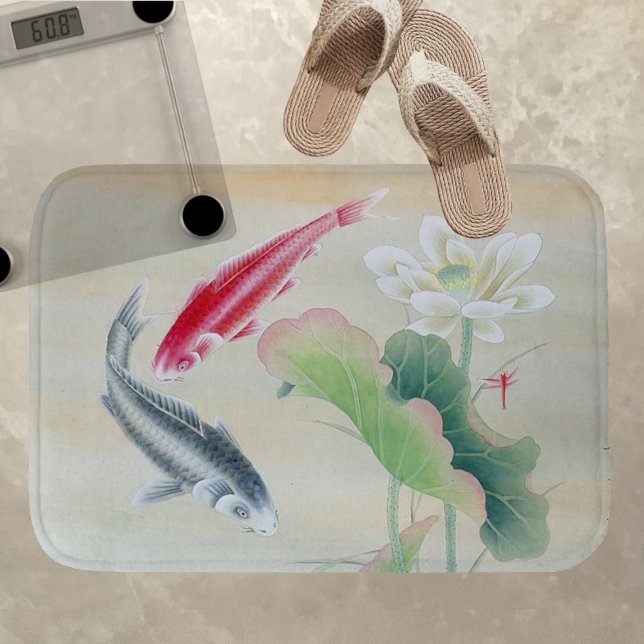 Koi Fish with Lotus Bath Mat (Creator Uploaded)