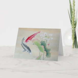 Koi Fish with Lotus  Card