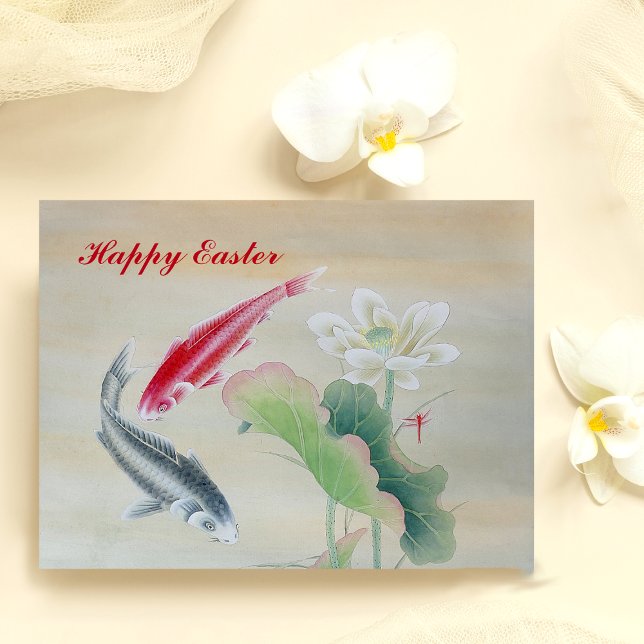 Koi Fish with Lotus  Postcard (Creator Uploaded)