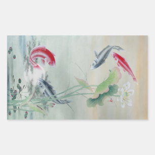 Koi Fish with Lotus Sticker