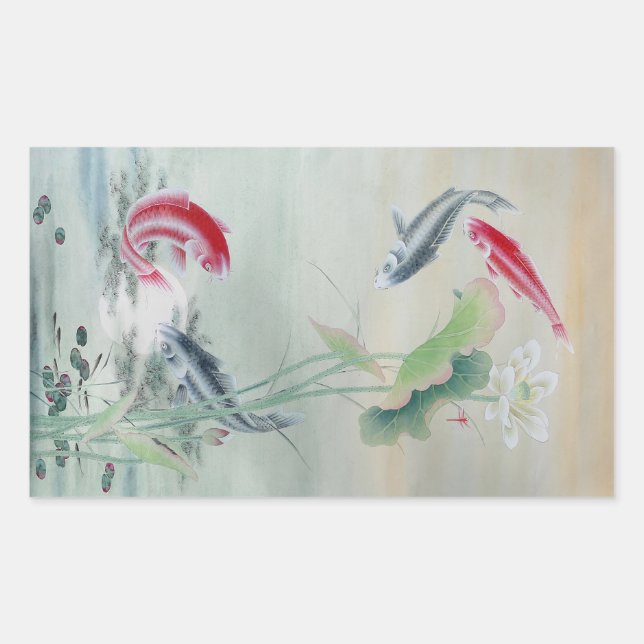 Koi Fish with Lotus Sticker (Front)
