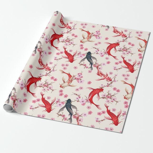Koi Fish Wrapping Paper (Unrolled)