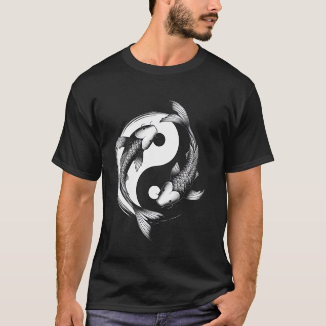Koi Fish Yang Symbol Design Graphic Tees (Front)