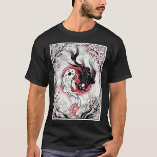 Koi Fish Yin Yang Zen Yoga Meditation Vintage Japa T-Shirt