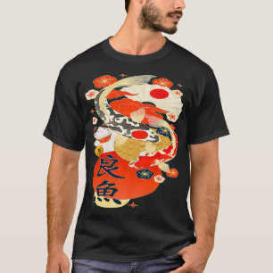 koi fish ying yangJapanese Lucky Cat -Maneki T-Shirt