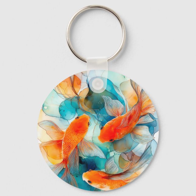 Koi in Flow Keychain (Front)