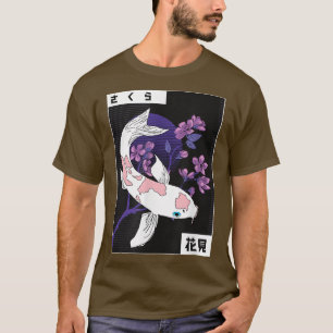 Koi Japanese Koi Carp Sakura Tree Sunset Cherry Bl T-Shirt