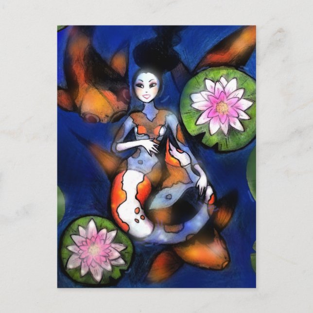 Koi Mermaid Postcard Print (Front)