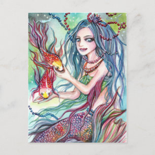 Koi Mermaid Princess Postcard