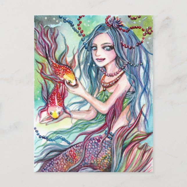 Koi Mermaid Princess Postcard (Front)