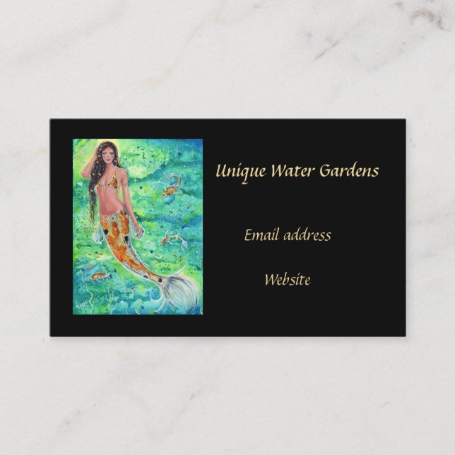 koi mermaid with koi fish business cards by Renee (Front)