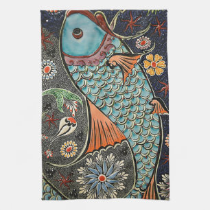 Koi Mosaic Kitchen Towel