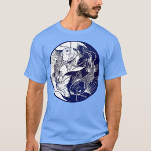 Koi Opposite Yin Yang Asian Carp Flower Japanese K T-Shirt