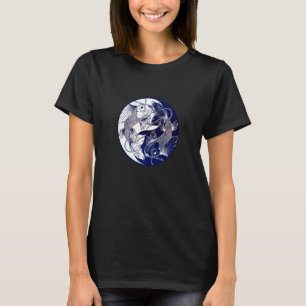 Koi Opposite Yin Yang Asian Carp Flower Japanese K T-Shirt